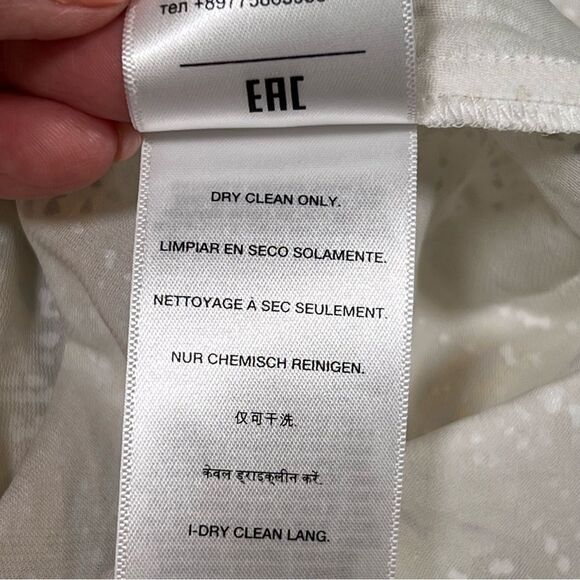 7 for all mankind silk blend blouse 💗 NWT 💗 cream with metallic gold 💗 large - Picture 5 of 11